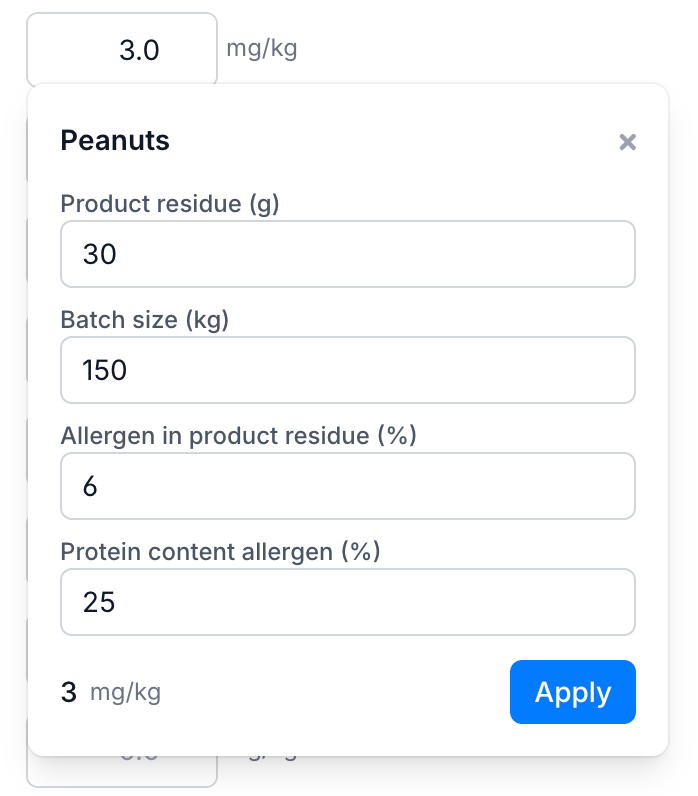 Calculateur de contamination de procédé avec calcul QRA