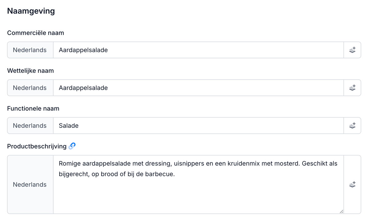 Naamgeving van een receptuur